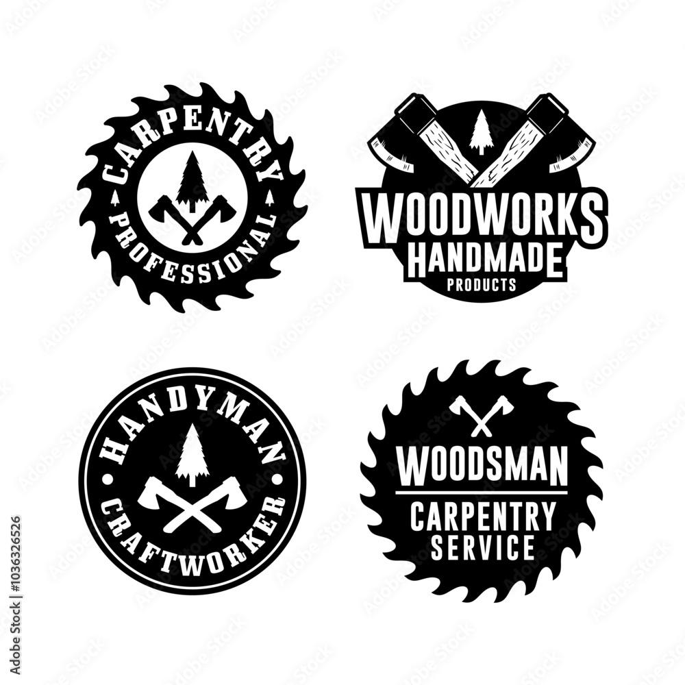 Collection of carpenter work design stamp collection
