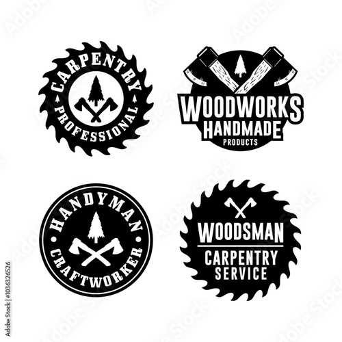 Collection of carpenter work design stamp collection