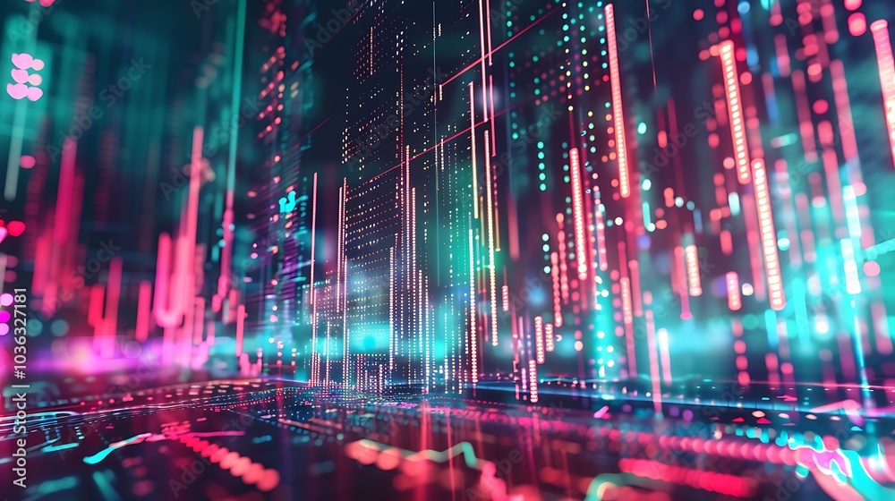 A vibrant, abstract digital landscape showcasing data streams and futuristic technology elements. A vibrant, abstract digital landscape showcasing data streams and futuristic technology elements.