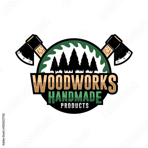 Obraz na płótnie Woodworks handmade product vector design w salonie