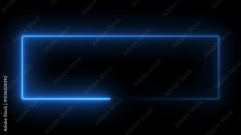 A glowing neon light photo frame background. Screen looping animated background. Neon glow rectangular frame concept. A glowing neon light photo frame background. Screen looping animated background. Neon glow rectangular frame concept.