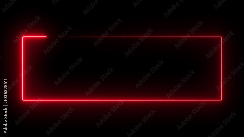 A glowing neon light photo frame background. Screen looping animated background. Neon glow rectangular frame concept. A glowing neon light photo frame background. Screen looping animated background. Neon glow rectangular frame concept.
