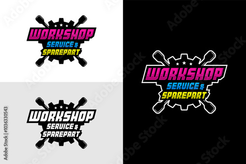 Obraz na płótnie Workshop service and sparepart design illustration.eps w salonie