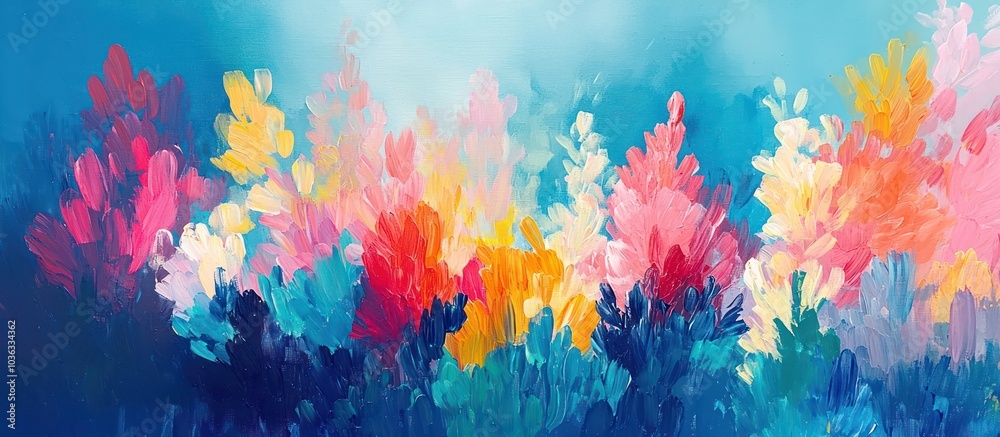 Fototapeta premium Lunar New Year celebrated with abstract fireworks over a calm blue background.