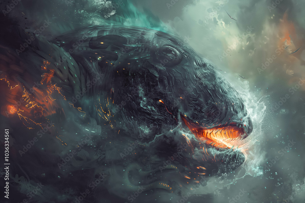 abyssal leviathan digital art illustration abyssal leviathan digital art illustration