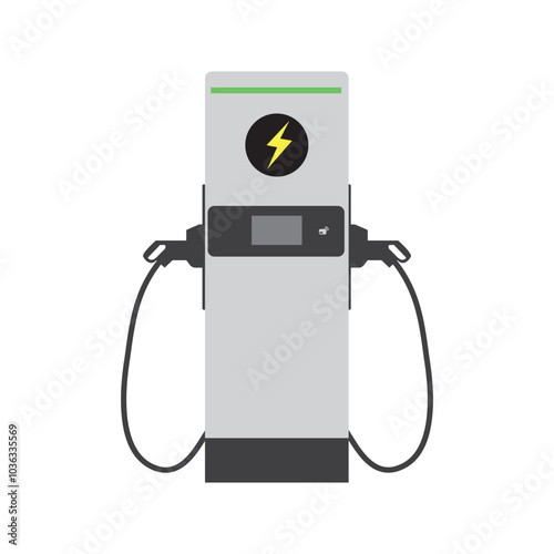 Vector Electric car charging column 