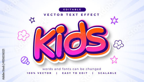 editable kids text effect in comic style