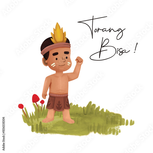 Charcter kids indonesian culture papua
