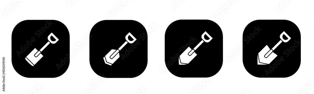 Shovel icon in flat. A shovel icon design. Stock vector. Shovel icon in flat. A shovel icon design. Stock vector.