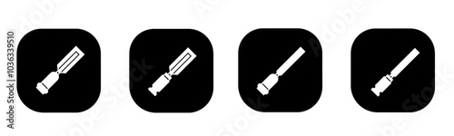 Chisel icon in flat. A chisel icon design. Stock vector.
