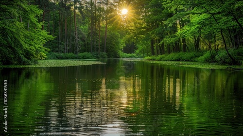 Sunlit Forest River