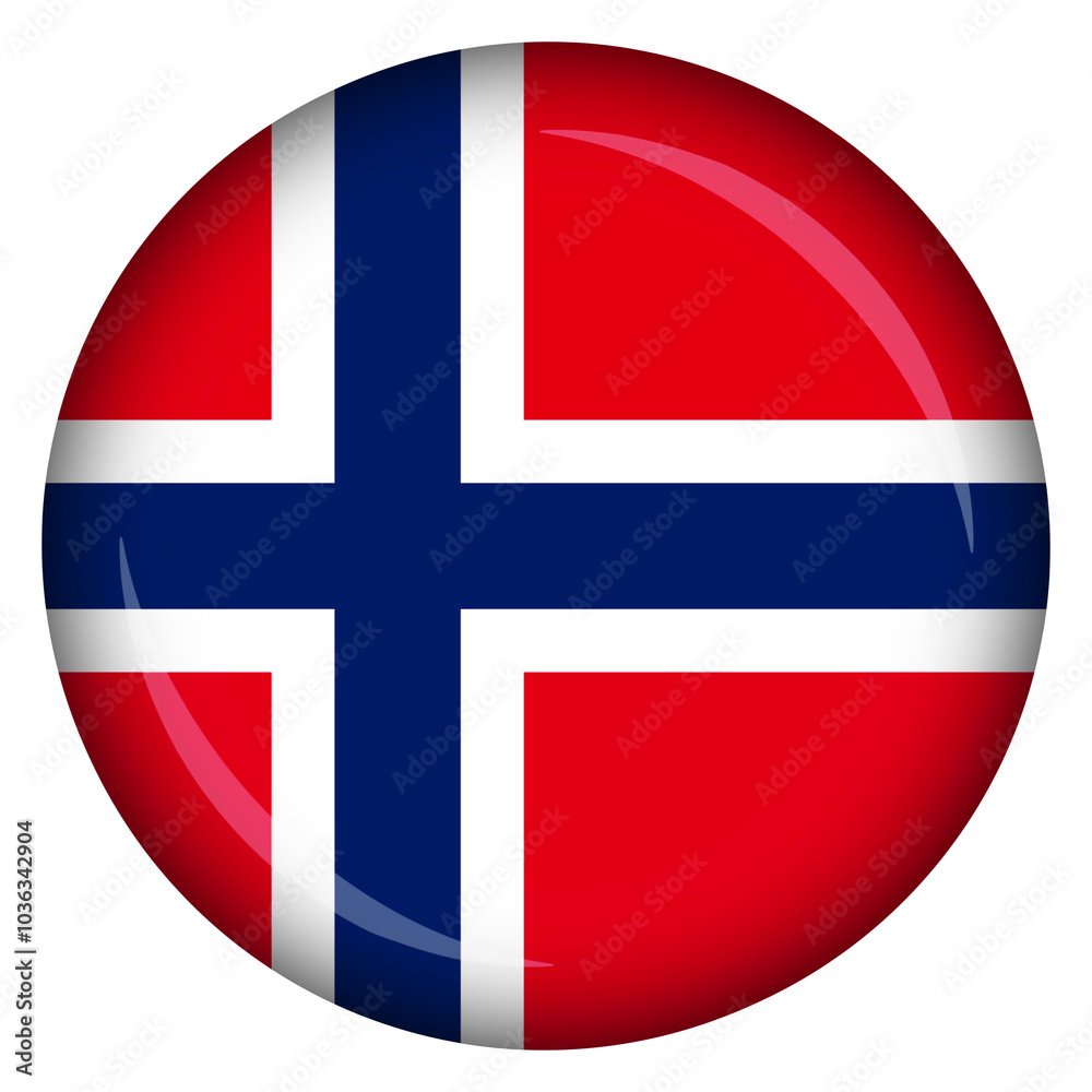 Norwegian flag circle pin and badge Norwegian flag circle pin and badge