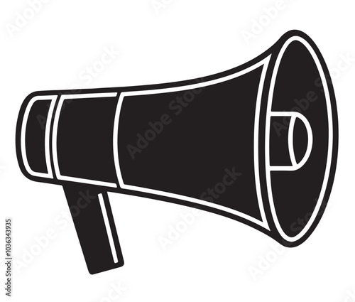Megaphone icon isolated on white, Simple Vector Megaphone or Bull Horn. New megaphone icon