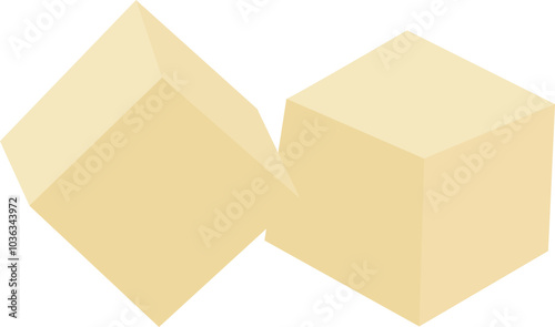 Tofu Cubes Cartoon Illustration