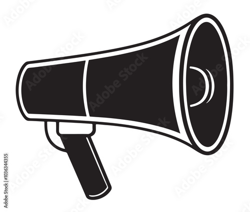 Megaphone icon isolated on white, Simple Vector Megaphone or Bull Horn. New megaphone icon