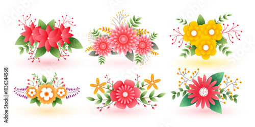 eye catching natural flower blossom background in set of six