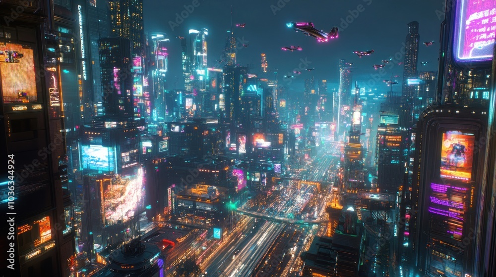 Cyberpunk Cityscape at Night Cyberpunk Cityscape at Night