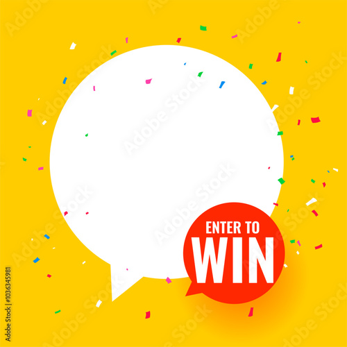 enter to win and claim reward background with chat bubble