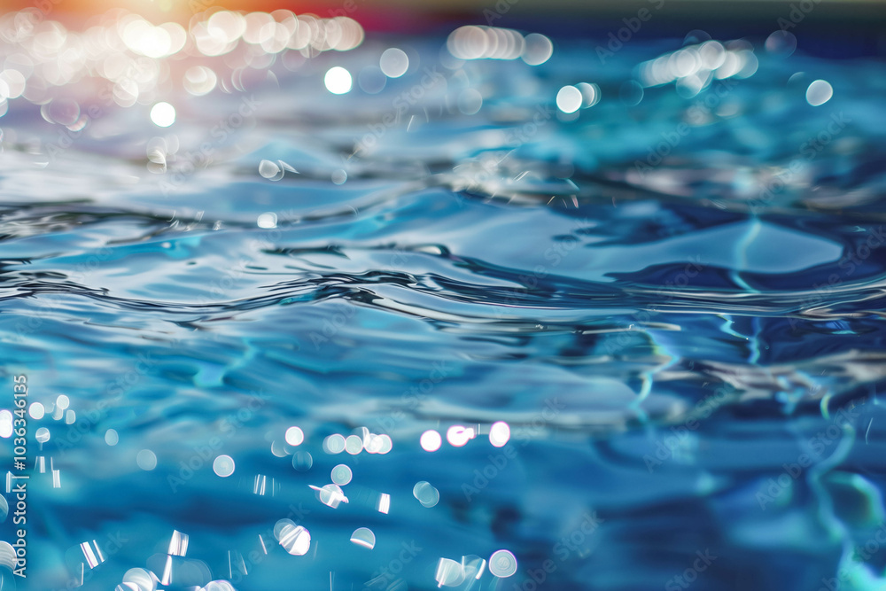 Blue ripped water in swimming pool Blue ripped water in swimming pool