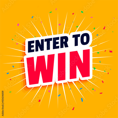 modern enter to win sticker background for winner announcement