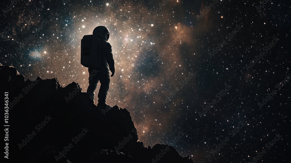 Astronaut Contemplating the Cosmic Landscape Astronaut Contemplating the Cosmic Landscape