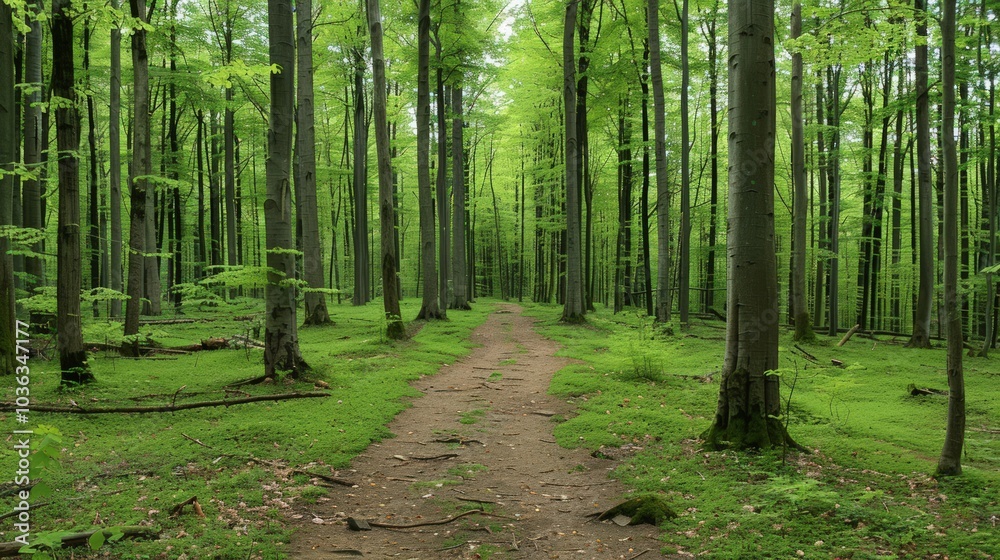 Obraz premium Path Through a Lush Green Forest