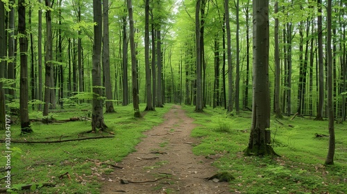 Path Through a Lush Green Forest