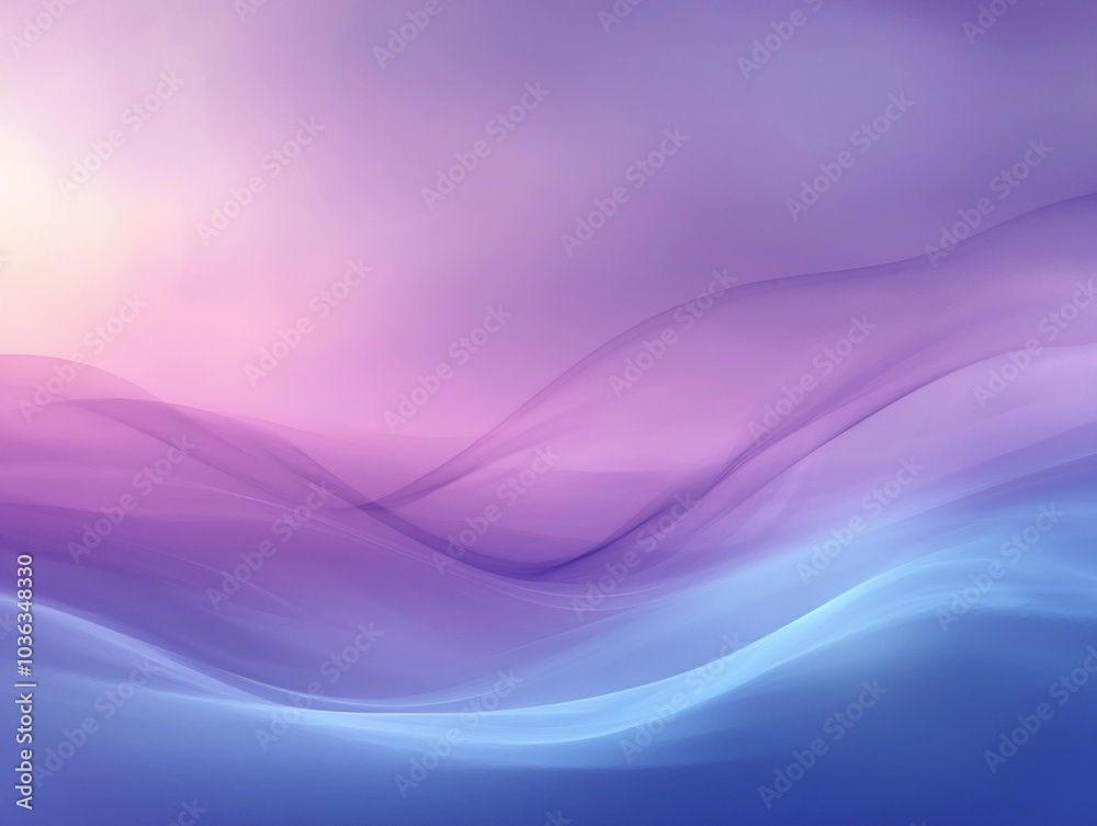 Abstract background with soft flowing waves in purple and blue hues. Abstract background with soft flowing waves in purple and blue hues.