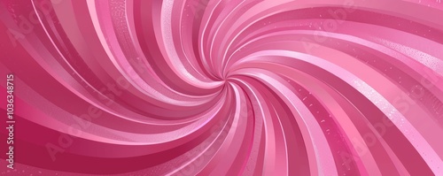 Pink Candy Swirl Background with Spiral Strawberry Sunburst and Cream Texture