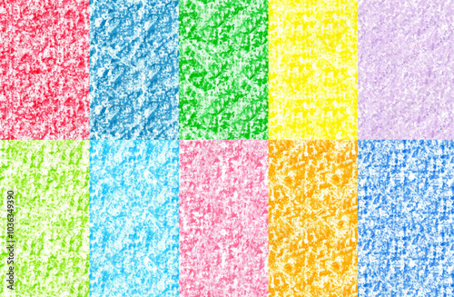 Crayon material and colorful patterns (there is a pattern on the swatch panel)(スウォッチパネルにパターンがあります）