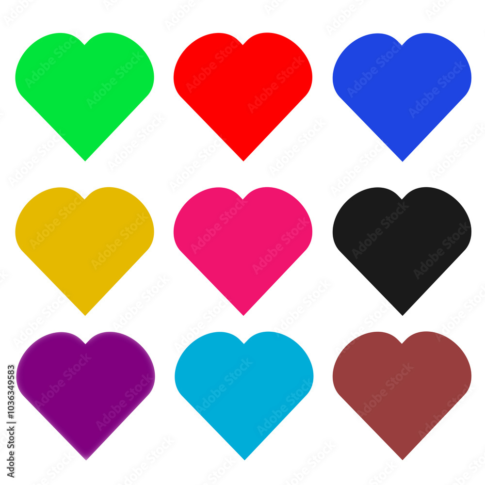Heart vector icons. Set of love symbols isolated. Heart vector icons. Set of love symbols isolated.