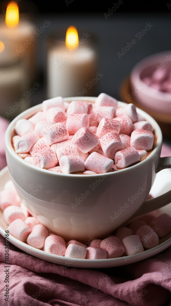 Hot chocolate with marshmallows Hot chocolate with marshmallows
