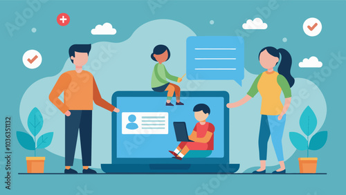 Need help setting up parental controls on your childs laptop Our skilled volunteers can walk you through it step by step.. Vector illustration