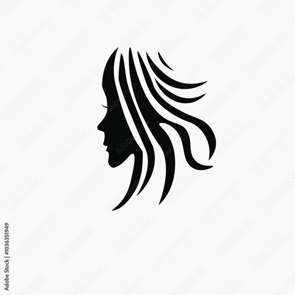 Hair and facial salon logo vector template, on white background. Hair and facial salon logo vector template, on white background.