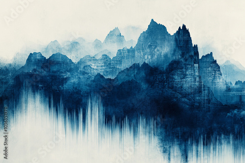 A mountain range with a city in the distance