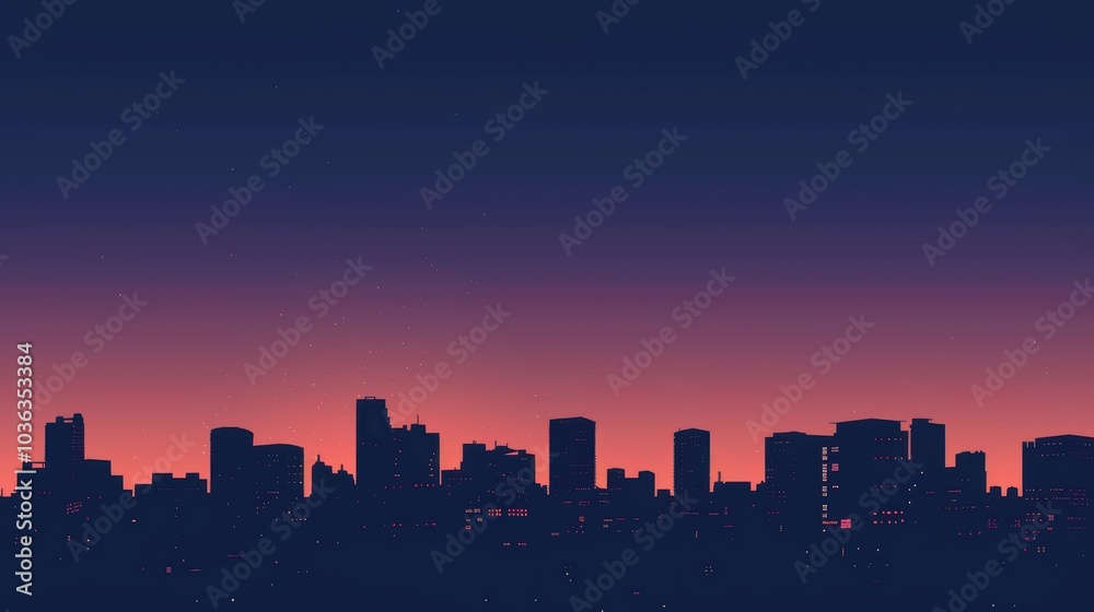 Obraz premium Stunning city skyline at dusk
