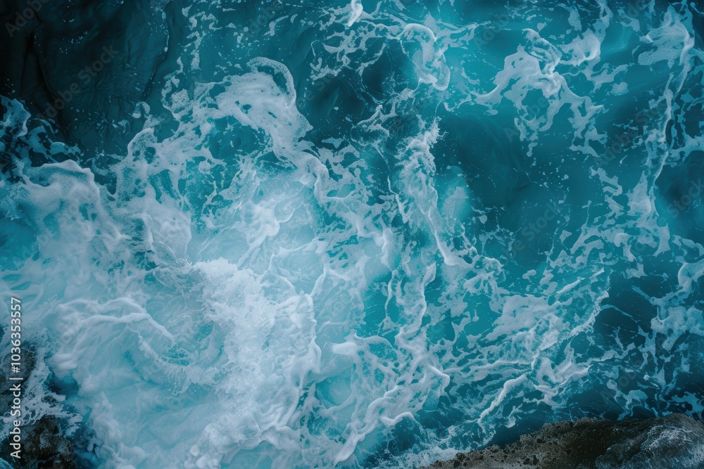 Crashing ocean waves on rocky shore Crashing ocean waves on rocky shore