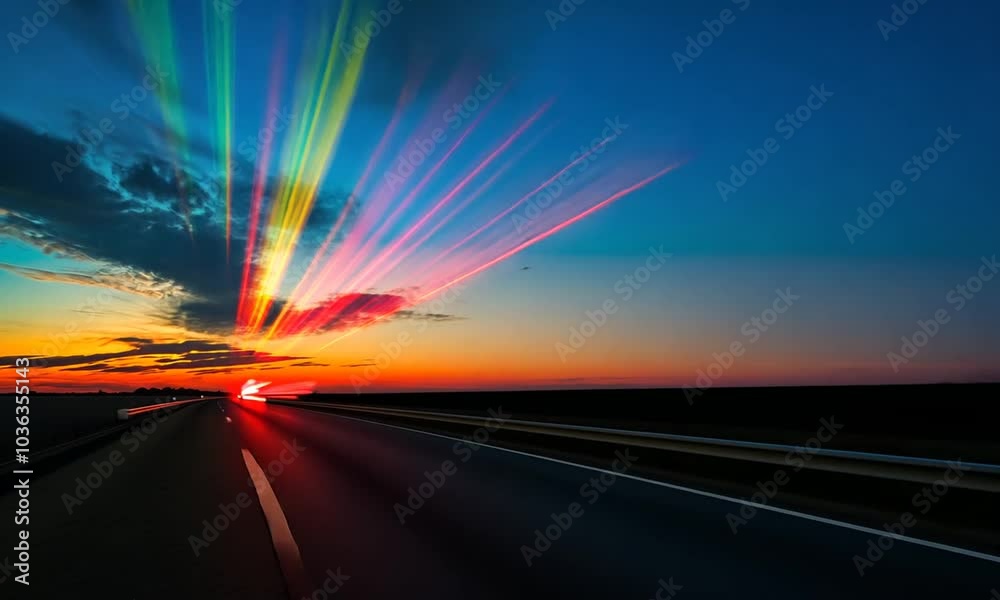 Light Trails at Sunset Light Trails at Sunset