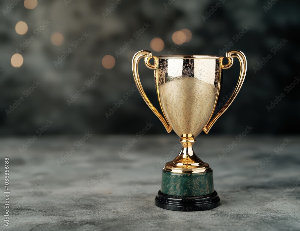 golden trophy award on dark background golden trophy award on dark background