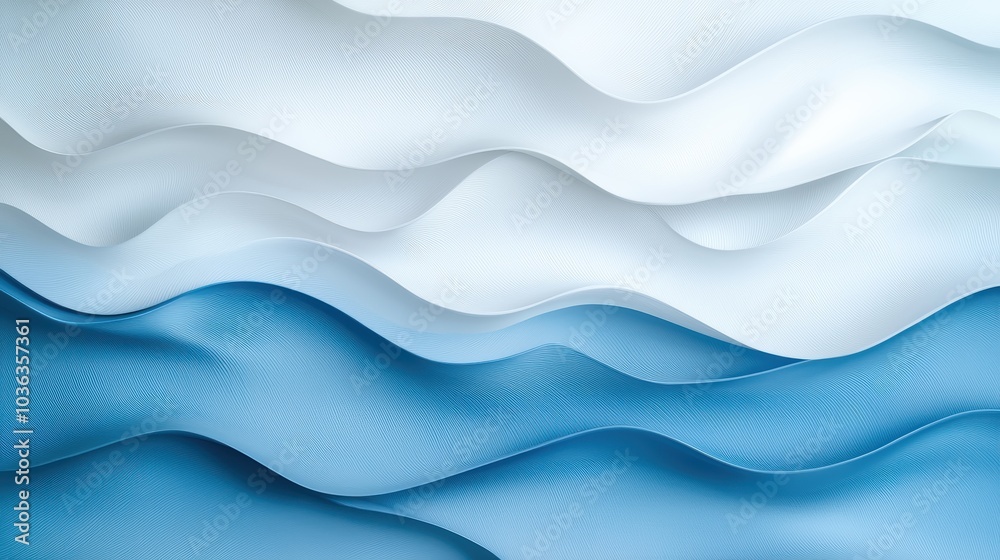 Obraz premium abstract blue and white wavy background