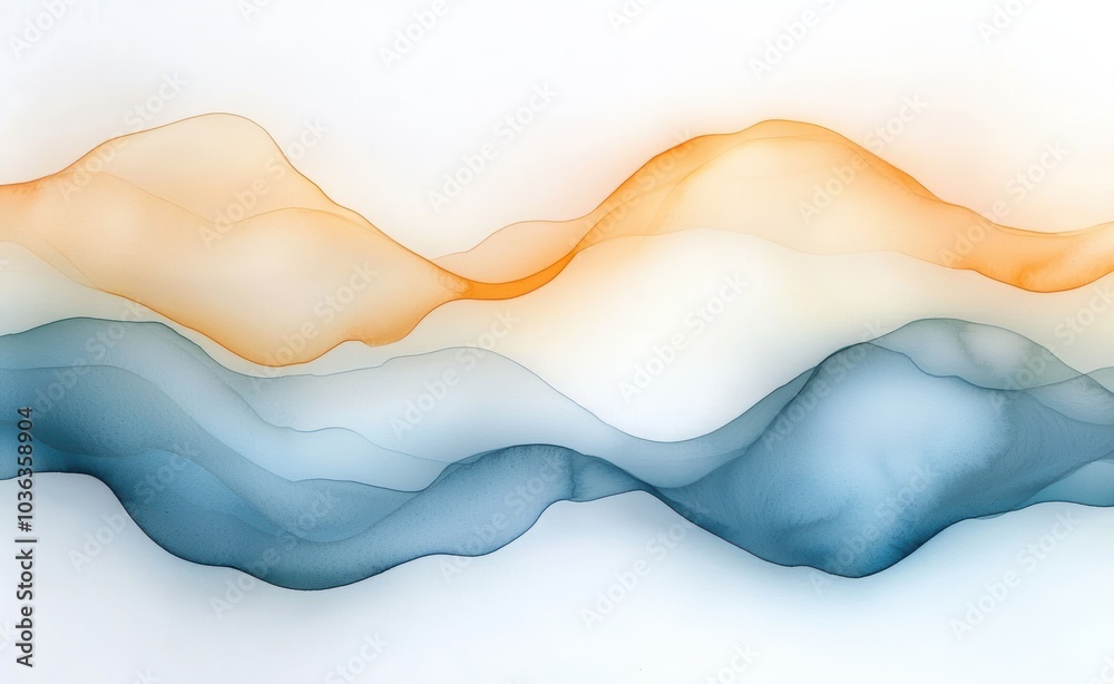 Serene mountain landscape with warm and cool tones Serene mountain landscape with warm and cool tones