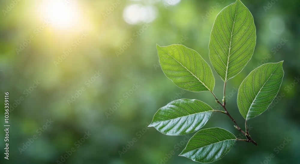 Obraz premium Close-up of lush green leaves in nature