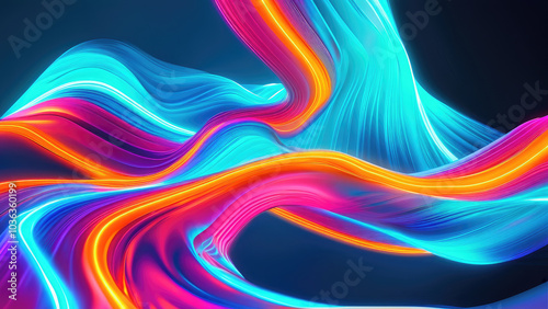 Abstract Neon Wave Patterns