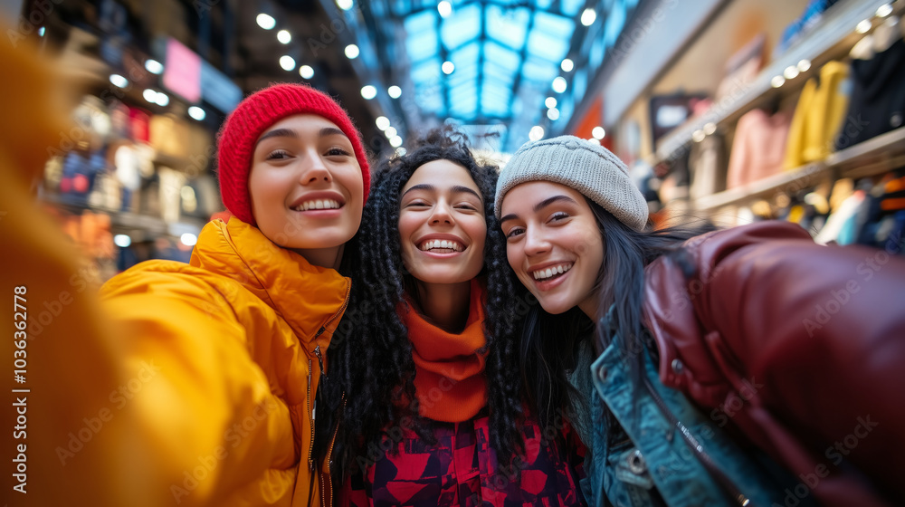 Bright smiles and joyful moments captured during shopping spree with friends Bright smiles and joyful moments captured during shopping spree with friends