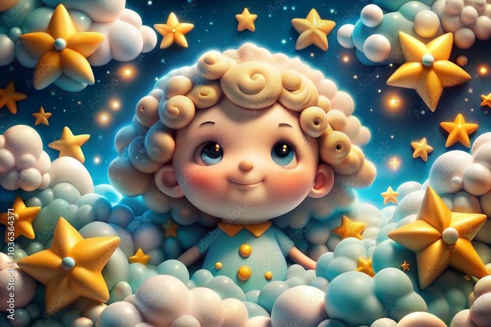 Sleeping angel in cloud bed farm cute wallpaper Sleeping angel in cloud bed farm cute wallpaper