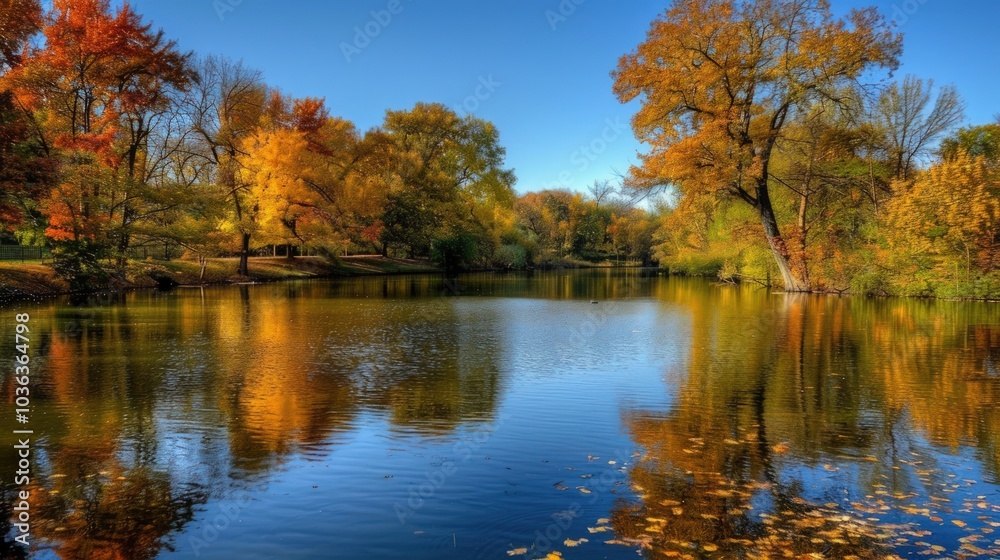 Autumnal Reflections on a Still Lake Autumnal Reflections on a Still Lake