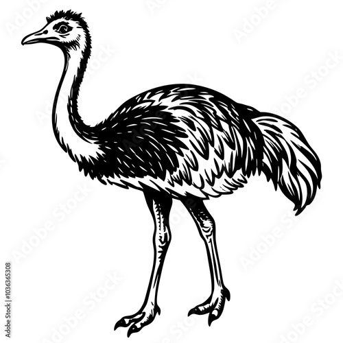 ostrich isolated on white