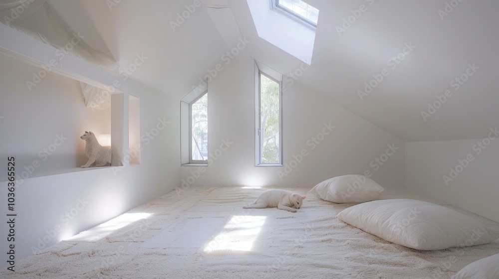 Minimalist pet room, soft lighting Minimalist pet room, soft lighting