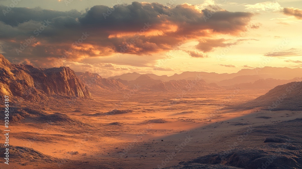 Golden Desert Sunset Golden Desert Sunset