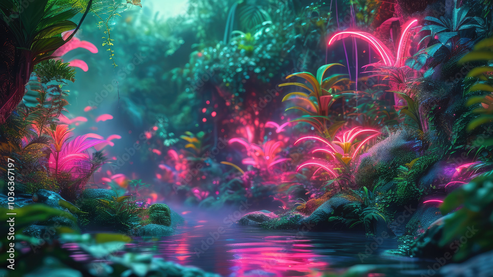 Neon Jungle in a Cyberpunk Dream Neon Jungle in a Cyberpunk Dream